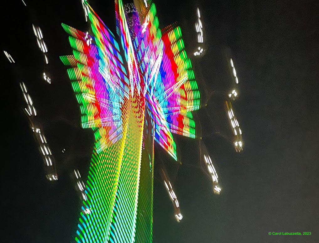 out of focus carnival ride in Vienna Austria